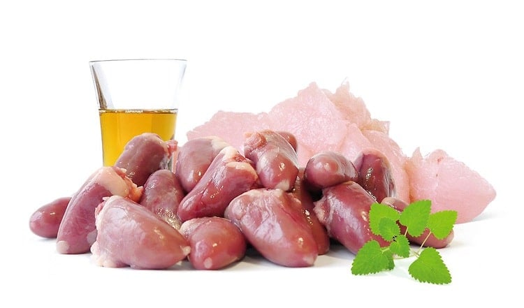 BARF Rezept mit Putenfleisch & Hühnerherzen mit Leinöl und Katzenminze