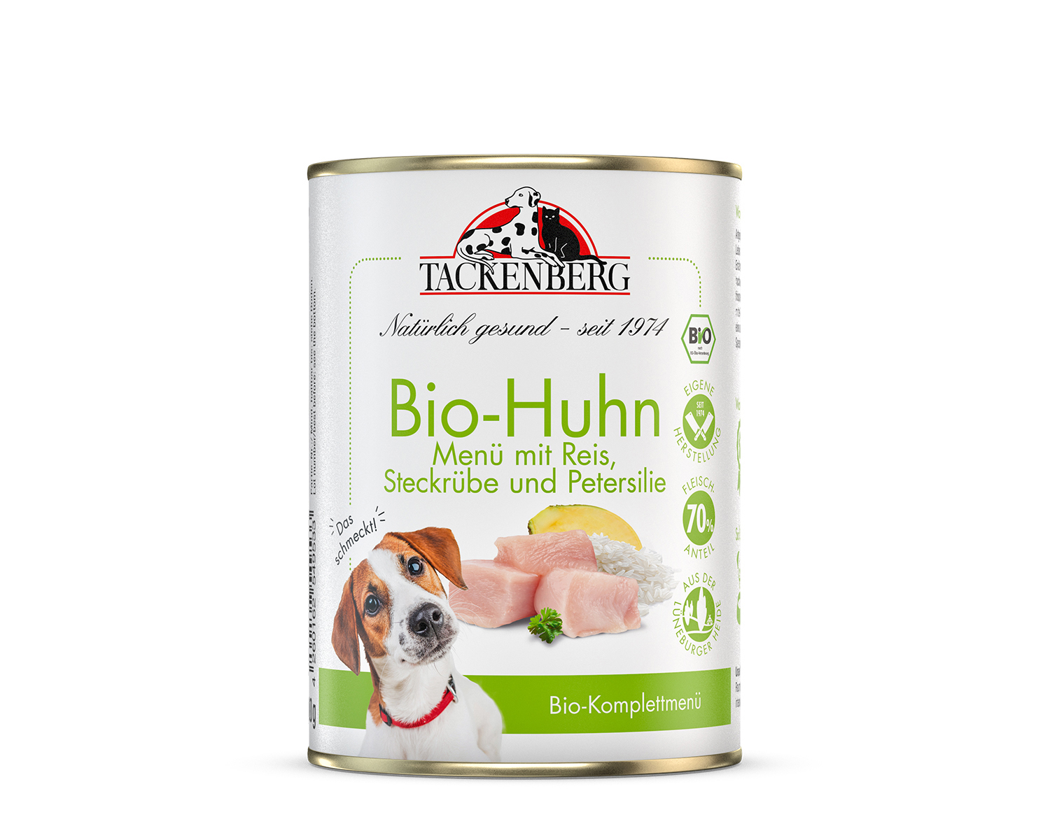 Bio-Hühnchen mit Reis, Steckrübe und Petersilie